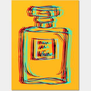 Stereoscopic 3D Perfume Bottle Posters and Art